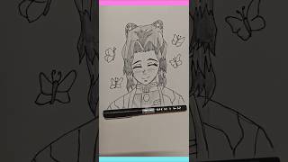 Shinobu Kocho Drawing 🦋🔥 | Demon Slayer Art Speed Drawing #shorts