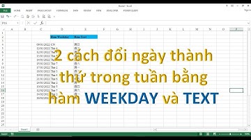 2 cách đổi ngày thành thứ trong tuần bằng hàm WEEKDAY và TEXT