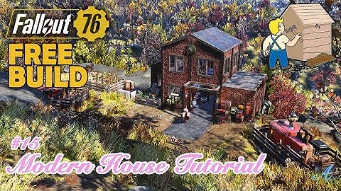 Fallout 76 camp tutorial - Free Resources Farm House for Beginners  (Modern House Tutorial #15)