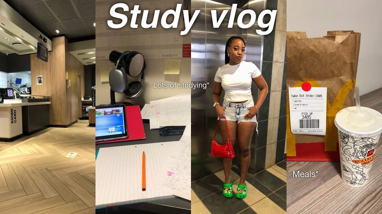 Study vlog 📚: all nighter, library, study snacks & meals, assignments | University of Pretoria