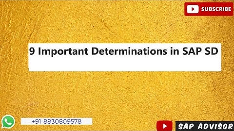 9 Important Determinations in SAP SD   #education #sap