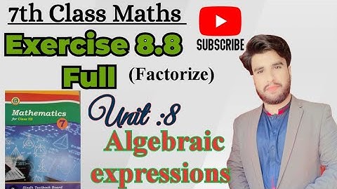 Exercise 8.8 unit 8 Algebraic expressions of Class 7 Sindh board in Sindhi language #maths