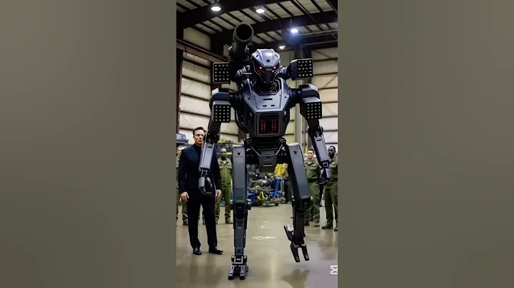 Elon Musk launches robot using military weapons #elonmusk #usmilitary #ai #robotai #military