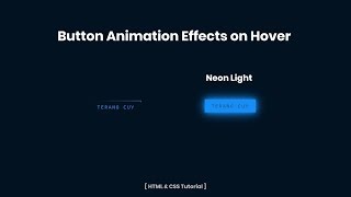 Neon Light Button Animation Effects on Hover | HTML & CSS Tutorial