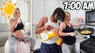 our realistic 7am morning routine while 9 months pregnant | Healthy & Productive Habits