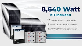 Expertpower 8640W 30Kw Solar Power System Off Grid, Residential, Home, Cabin, Back Up