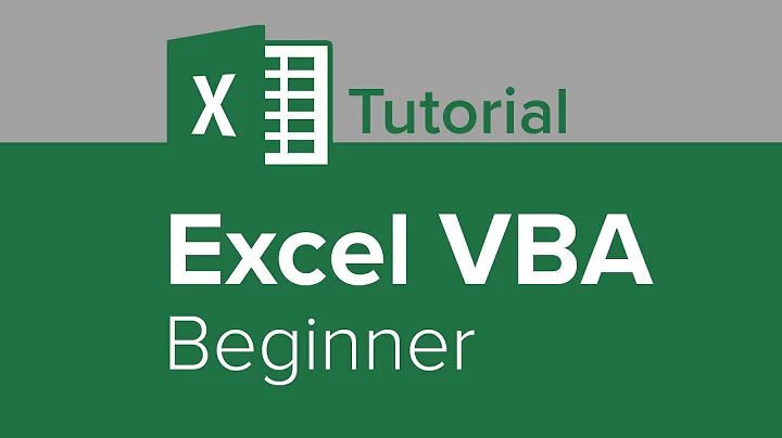 Excel VBA Beginner Tutorial