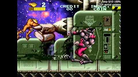 Arcade Battletoads level 3 route (Pimple, Difficulty 6/6)