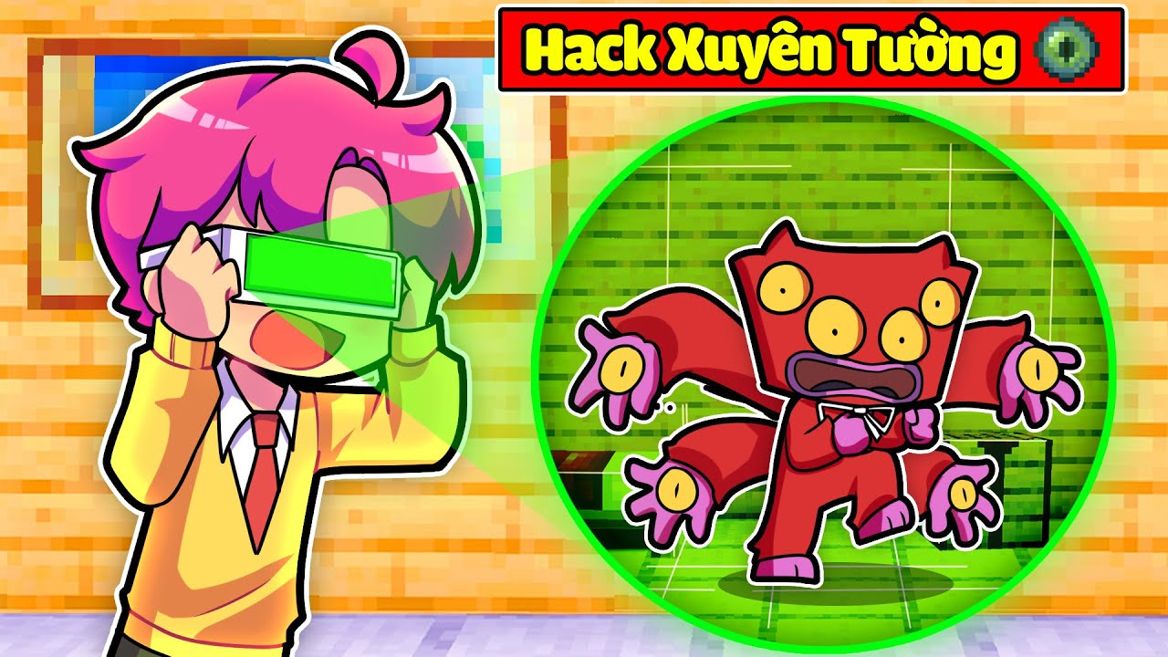 HIHA DÙNG HACK NHÌN XUYÊN TƯỜNG KHI CHƠI TRỐN TÌM CÙNG HUGGY WUGGY*HIHA HACK XUYÊN TƯỜNG 😎😂😵