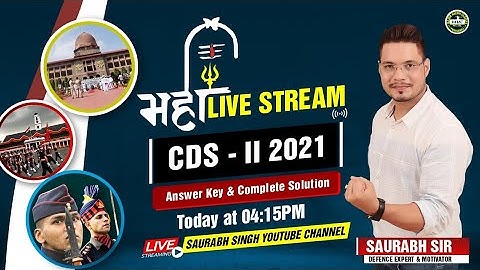 CDS 2 2021 GAT & MATHS Answer Key & Complete Video Solution LIVE at 04:15 PM - 14 Nov.2021 | CDS