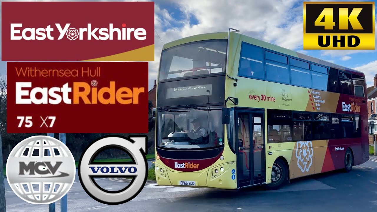 [East Yorkshire: Eastrider 75 Hull to Withensea via Thorngumbald & Burstwick] MCV eVoSeti Volvo B5TL