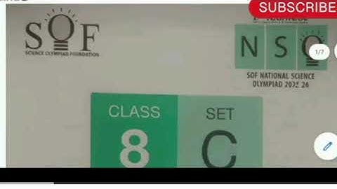 SOF NSO Class 8 2025-26 SET C Answer l Seience Olympiad l#nso2025 #sof #scienceolympiad #answerkey