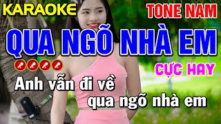 ✔QUA NGÕ NHÀ EM Karaoke Tone Nam - Tình Trần Organ