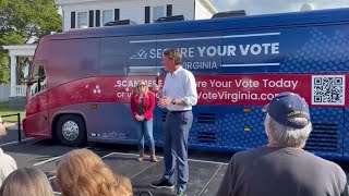 Gov. Glenn Youngkin speaks Thursday at Get Out the Vote event in Petersburg