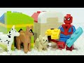 Lego Spiderman Brick Building Dog Shelter Animation