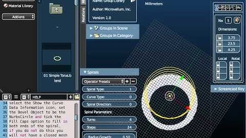 Blender FluidDesigner - 07 Parametric Spiral Ring Round Jewellery Projects Rings
