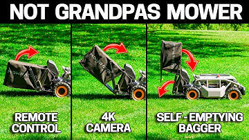 First Remote Control Lawn Mower with an Auto Emptying Bag - Mowrator