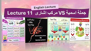 Lecture 11 / Demonstrative phrase VS Nominal sentence / مرکب اشاری بمقابلہ جملہ اسمیہ / jumla ismiya