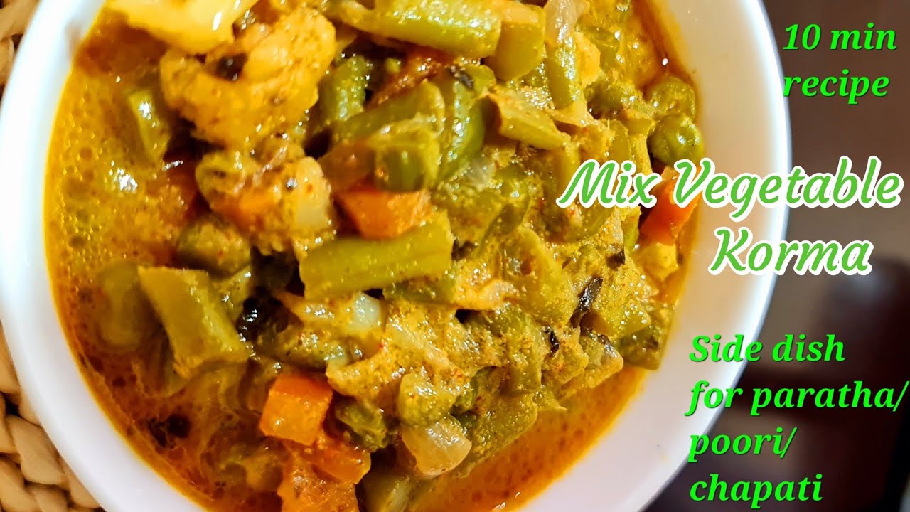 Mix Vegetable Korma recipe in 10 min in Pressure Cooker Side dish for
