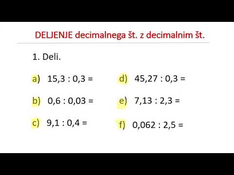 Video: Kako deliš celo število z mešano decimalko?