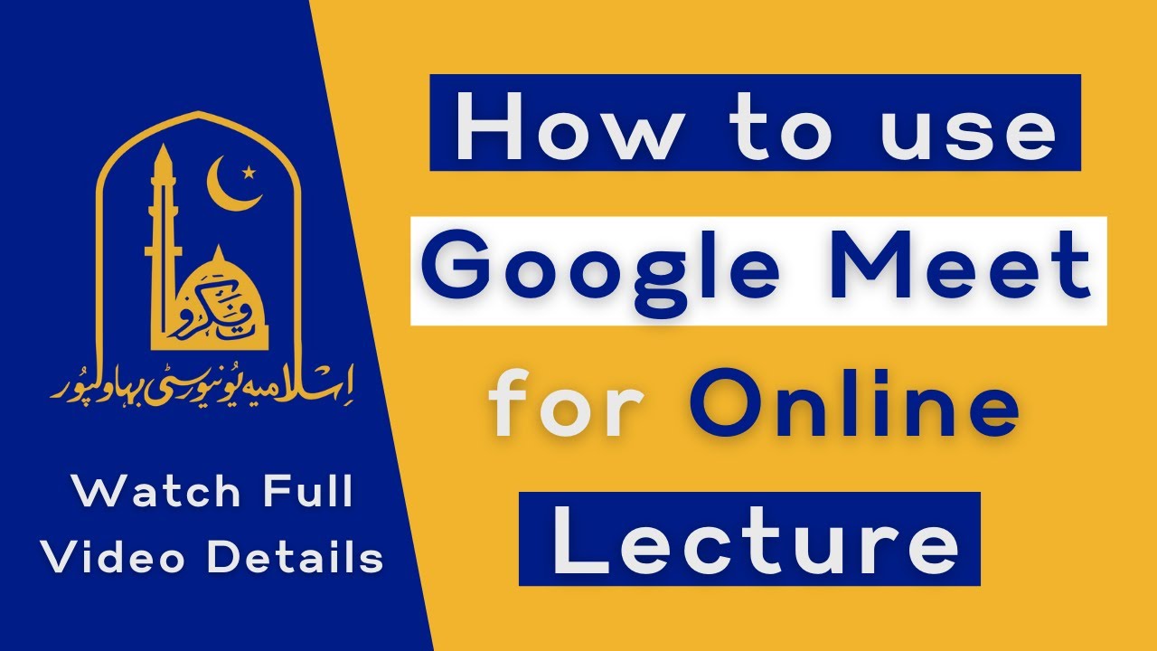 How to use Google Meet for Online Lecture YouTube