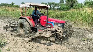 Mahindra Arjun Novo 605 Stuck In Mud After Cultivation In Farm