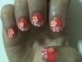 Nail art 027  by atc 11mar2012 orange with fimo flower
