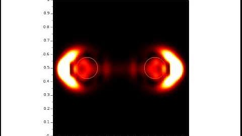 Wave packet in two Poschl-Teller potentials