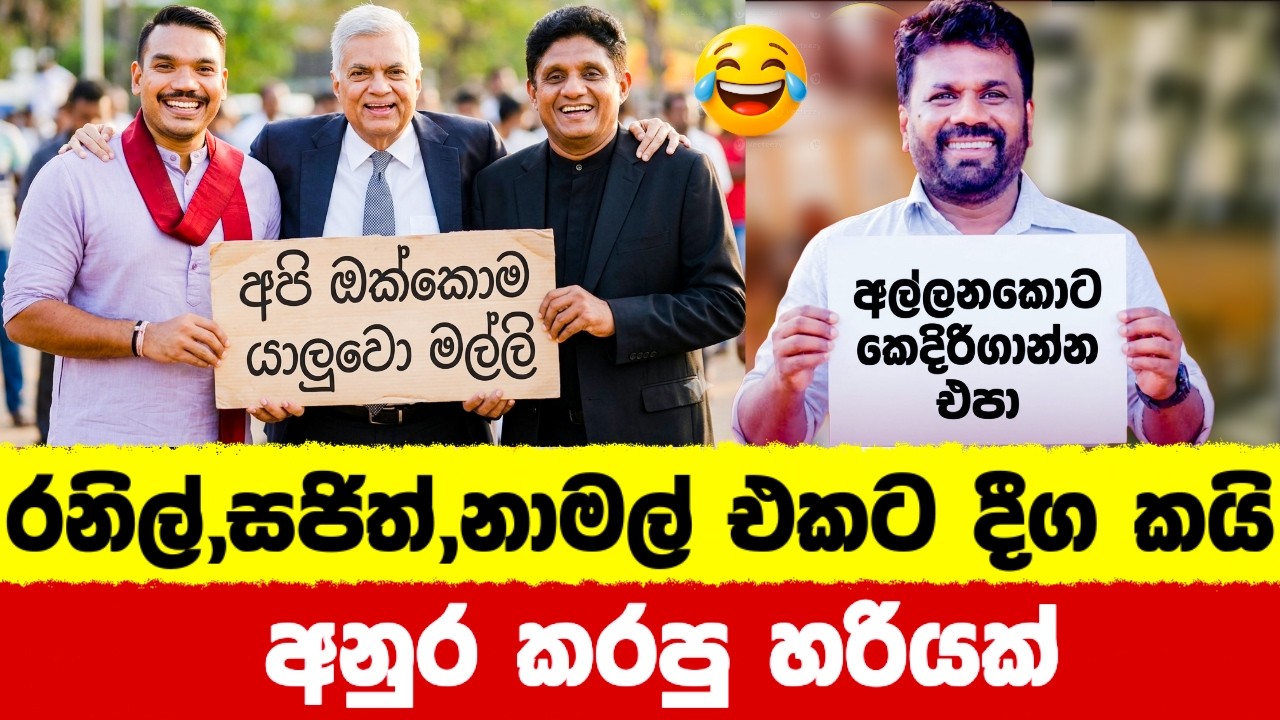 රනිල් සජිත් නාමල් එකට දීග කයි😂අනුර කරපු හරියක් | Sinhala Politics Memes