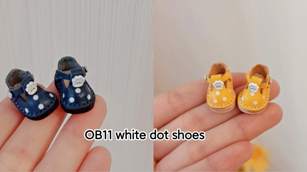 OB11 white dot cute shoes