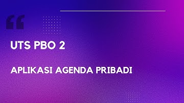 UTS PBO 2 | Aplikasi Agenda Pribadi | Pemrograman Berbasis Objek 2