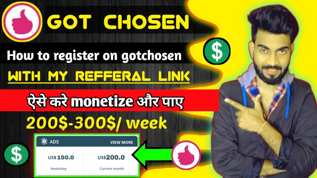 Got chosen app pe Ads monetization kaise enable kare||How to make profile on gotchosen 🤑