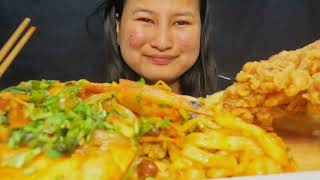 KFC 🍗 Prawns and 3X SPICY RaMEN NOODLES 🍜 recipe 😋 ||Nepali Mukbang||