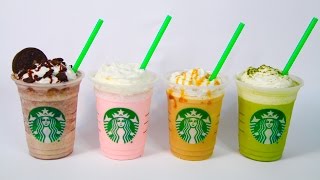 4 frappuccinos tipo starbucks oreo caramelo té verde algodón de azúcar karla celis