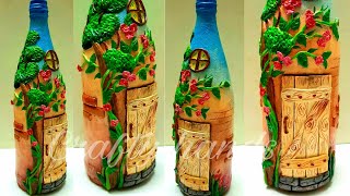 DIY bottle art | bottle decoration idea | bottle crafting idea