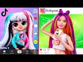 TikTok vs Instagram / 10 Doll DIYs
