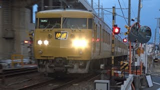 【4K】JR山陽本線　快速サンライナー117系電車　ｵｶE-07編成