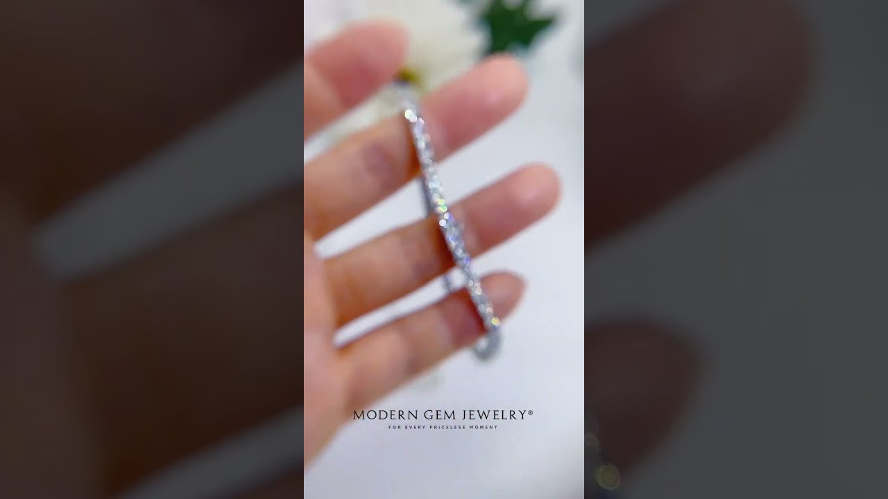 18K White Gold Diamond Tennis Bracelet 