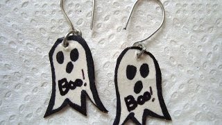 How to DIY GHOST EARRINGS, paper beads, paper jewelry, Halloween, jewelry making,