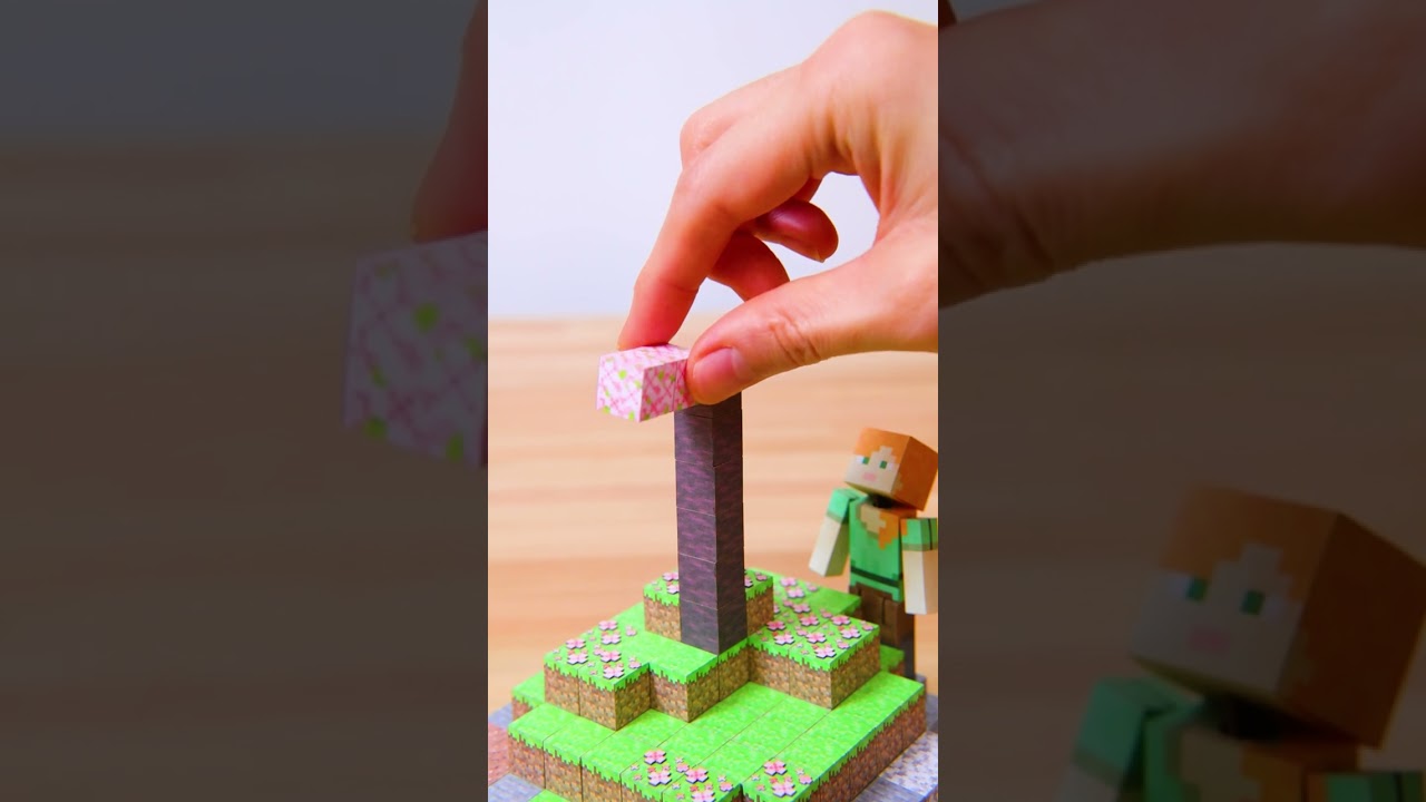 Minecraft Cherry Blossom with paper and magnets : r/oddlysatisfying