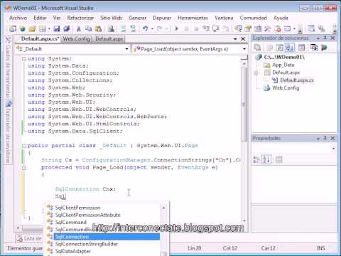 Conección de una base de datos a través del web.config en ASP.NET con C# y SQL Server 2005