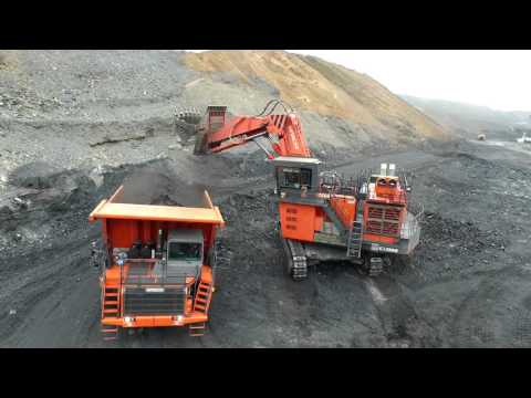 Hitachi mining machinery operating in Kazakhstan