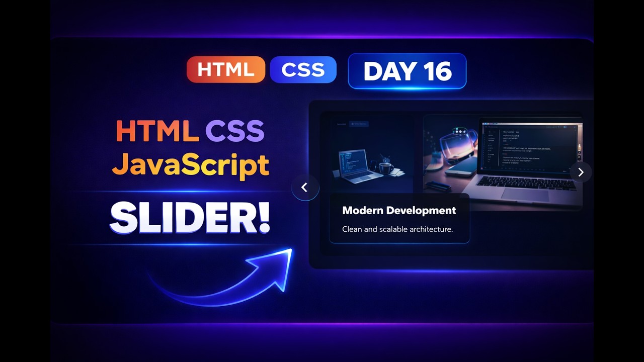 Day 16: Building an Insane 3D Slider with HTML, CSS & JS - YouTube