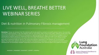 Live Well Breathe Better: Diet and Nutrition in Pulmonary Fibrosis webinar