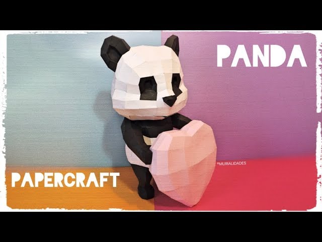 FREE Panda & Love - PaperCraft Especial San Valentín Plantillas GRATIS