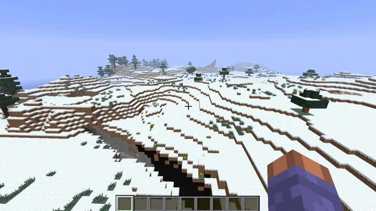 2]Amazing large flat land, snow biome Minecraft seed 1.6.4 - YouTube