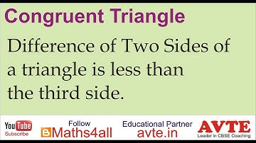 Difference of two sides of a triangle is less than the third side. Inequalities of Triangles