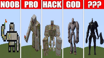 Pixel Art (NOOB vs PRO vs HACKER vs GOD) Iron Golem in minecraft