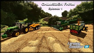 Starting on Calmsden farm, harvesting, baling grass \& plowing | Calmsden farm | FS22 | Timelapse #1