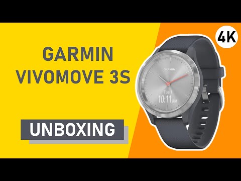 Garmin Vivomove 3S Granite Blue Unboxing 4K (010-02238-20)